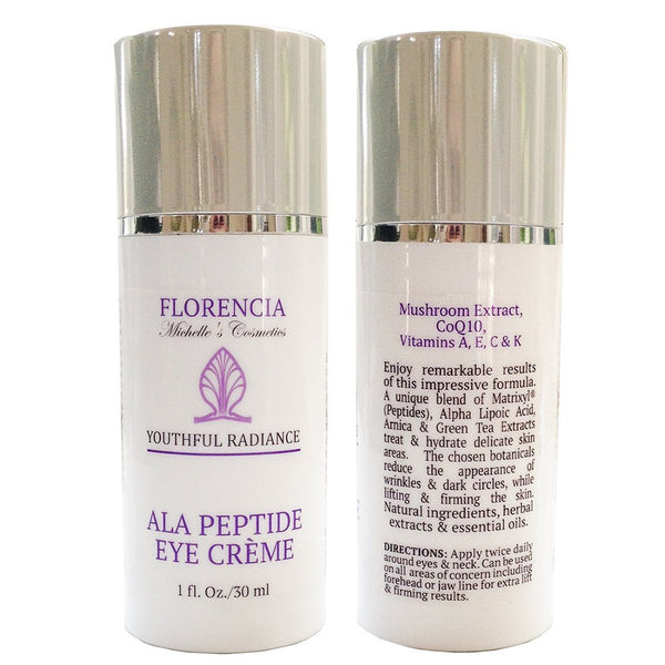 ALA  Peptide Eye & Neck Lifting Cream showing the front and back of the bottle
