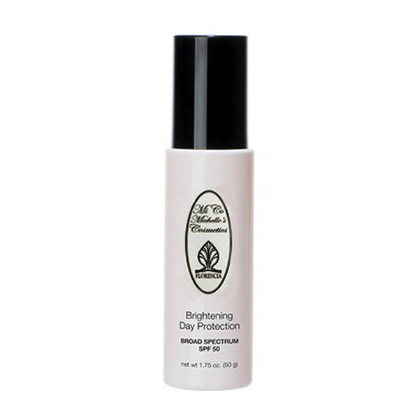 A bottle of SPF 50 Brightening Day Protection Broad Spectrum.