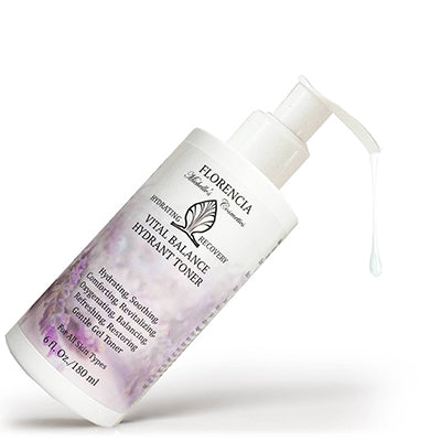Vital Balance Hydrant Toner is a hydrating lightweight gel, serum-like toner that delivers immediate soothing and replenishing comfort. This antioxidant-rich, plant-based formula is calming, oxygenating and rejuvenating.